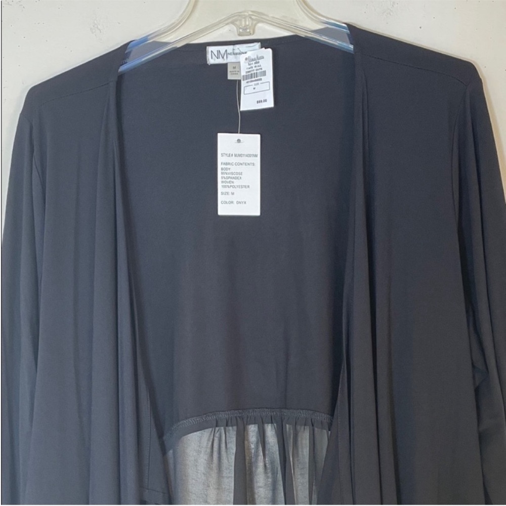 Neiman Marcus Boho Onyx Ruffle 2-Tone Open Front Jacket. Medium. NWT. - Picture 3 of 12